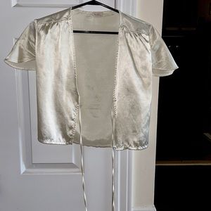 Pearl white tie up top